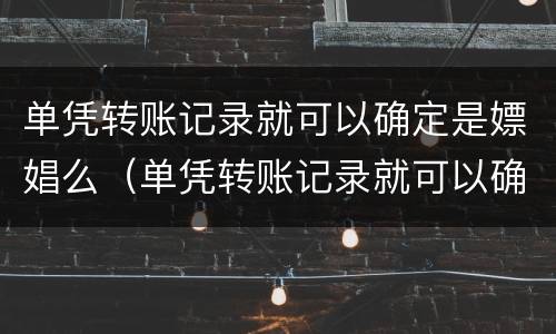 单凭转账记录就可以确定是嫖娼么（单凭转账记录就可以确定是嫖娼么吗）