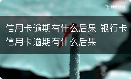 信用卡逾期有什么后果 银行卡信用卡逾期有什么后果