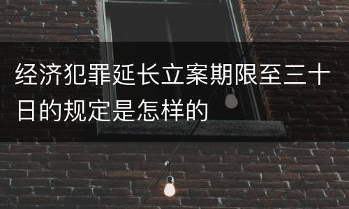 经济犯罪延长立案期限至三十日的规定是怎样的