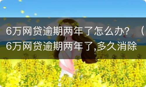 6万网贷逾期两年了怎么办？（6万网贷逾期两年了,多久消除）