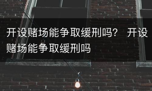开设赌场能争取缓刑吗？ 开设赌场能争取缓刑吗
