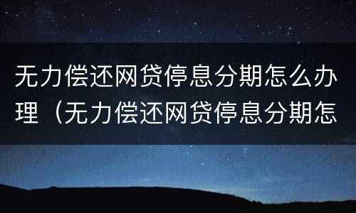 无力偿还网贷停息分期怎么办理（无力偿还网贷停息分期怎么办理）