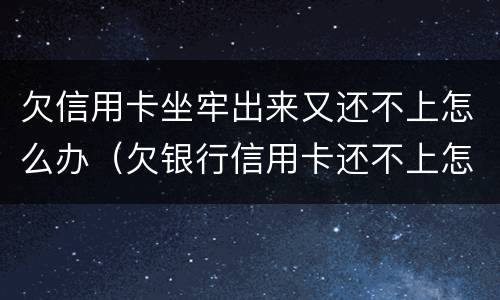 欠信用卡坐牢出来又还不上怎么办（欠银行信用卡还不上怎么办,能坐牢吗）