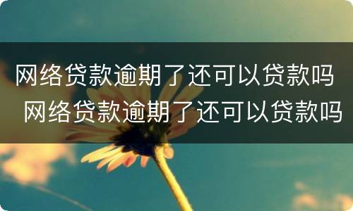 网络贷款逾期了还可以贷款吗 网络贷款逾期了还可以贷款吗怎么办