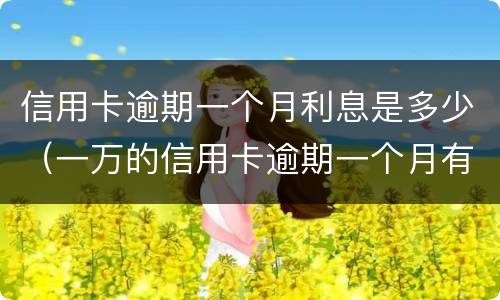 信用卡逾期一个月利息是多少（一万的信用卡逾期一个月有多少利息）