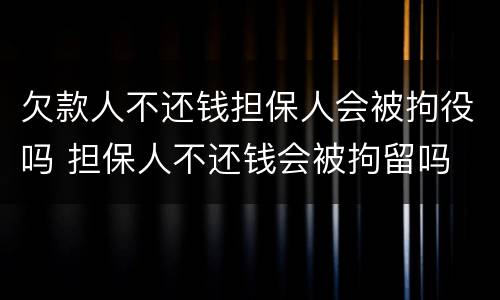 欠款人不还钱担保人会被拘役吗 担保人不还钱会被拘留吗