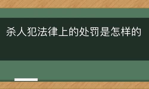 杀人犯法律上的处罚是怎样的