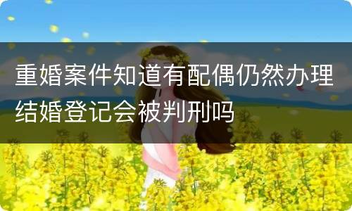 重婚案件知道有配偶仍然办理结婚登记会被判刑吗