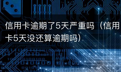 信用卡逾期了5天严重吗（信用卡5天没还算逾期吗）
