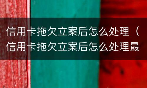 信用卡拖欠立案后怎么处理（信用卡拖欠立案后怎么处理最有效）