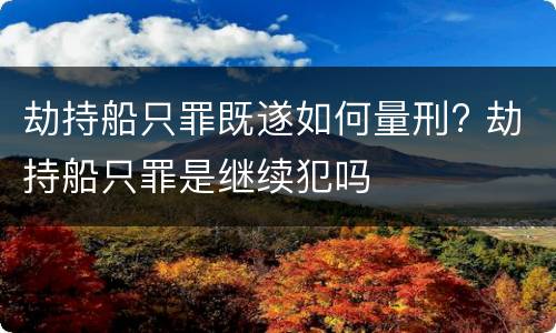劫持船只罪既遂如何量刑? 劫持船只罪是继续犯吗