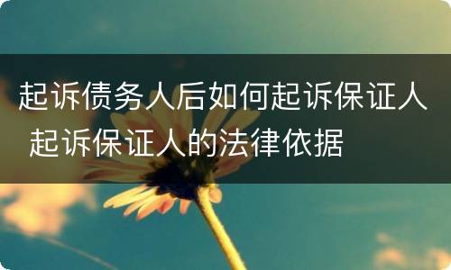 起诉债务人后如何起诉保证人 起诉保证人的法律依据