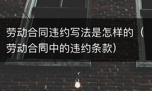 劳动合同违约写法是怎样的（劳动合同中的违约条款）