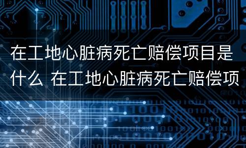 在工地心脏病死亡赔偿项目是什么 在工地心脏病死亡赔偿项目是什么名称