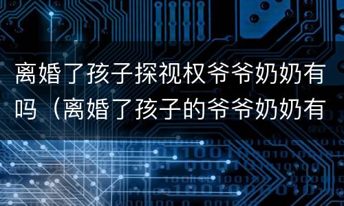 离婚了孩子探视权爷爷奶奶有吗（离婚了孩子的爷爷奶奶有探视权吗）