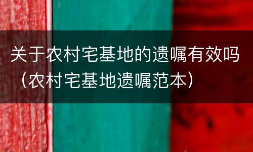 关于农村宅基地的遗嘱有效吗（农村宅基地遗嘱范本）