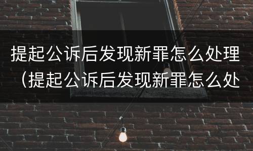 提起公诉后发现新罪怎么处理（提起公诉后发现新罪怎么处理呢）