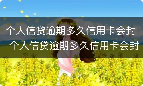 个人信贷逾期多久信用卡会封 个人信贷逾期多久信用卡会封掉
