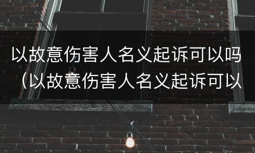 以故意伤害人名义起诉可以吗（以故意伤害人名义起诉可以吗判几年）