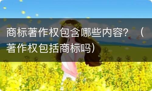 商标著作权包含哪些内容？（著作权包括商标吗）