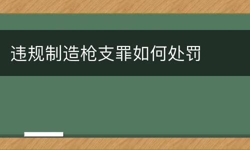违规制造枪支罪如何处罚