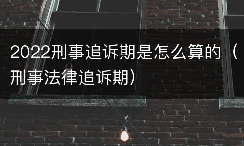 2022刑事追诉期是怎么算的（刑事法律追诉期）