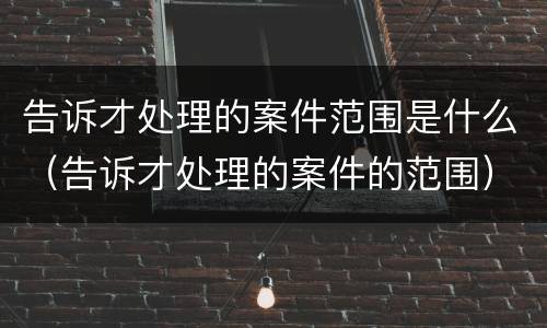 告诉才处理的案件范围是什么（告诉才处理的案件的范围）