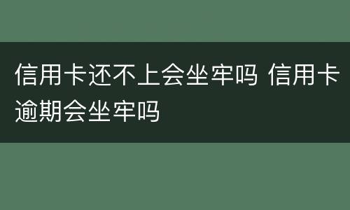 信用卡还不上会坐牢吗 信用卡逾期会坐牢吗