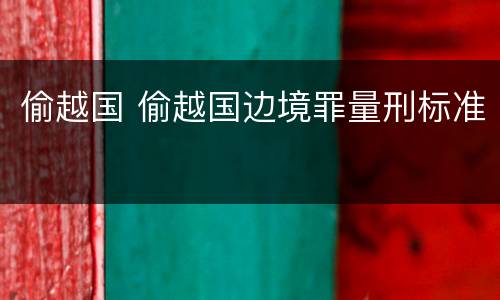 偷越国 偷越国边境罪量刑标准