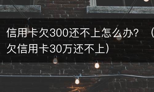 信用卡欠300还不上怎么办？（欠信用卡30万还不上）