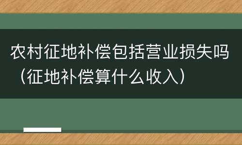 农村征地补偿包括营业损失吗（征地补偿算什么收入）