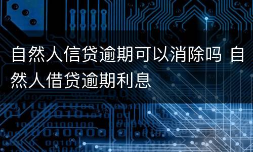 自然人信贷逾期可以消除吗 自然人借贷逾期利息