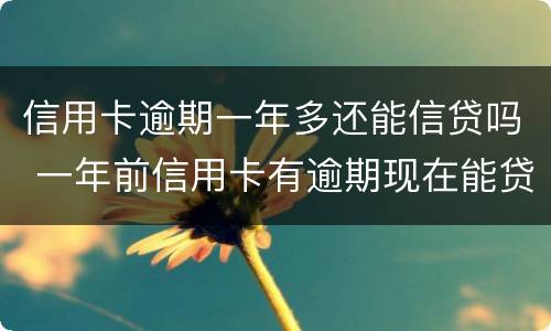 信用卡逾期一年多还能信贷吗 一年前信用卡有逾期现在能贷款吗