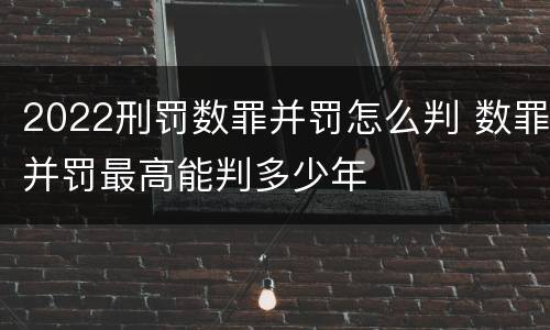 2022刑罚数罪并罚怎么判 数罪并罚最高能判多少年