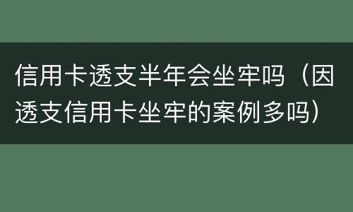信用卡透支半年会坐牢吗（因透支信用卡坐牢的案例多吗）