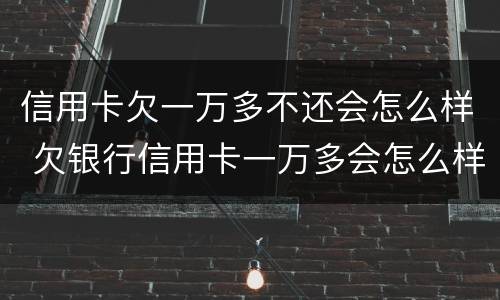 信用卡欠一万多不还会怎么样 欠银行信用卡一万多会怎么样