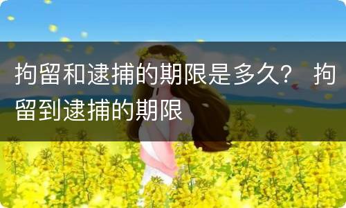 拘留和逮捕的期限是多久？ 拘留到逮捕的期限