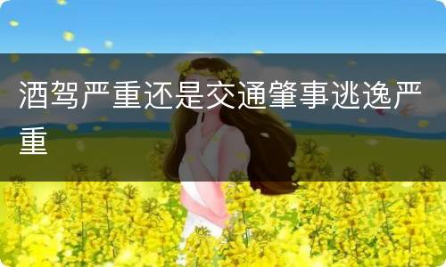 酒驾严重还是交通肇事逃逸严重