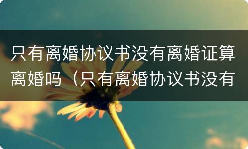 只有离婚协议书没有离婚证算离婚吗（只有离婚协议书没有离婚证算离婚吗）