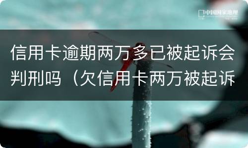信用卡逾期两万多已被起诉会判刑吗（欠信用卡两万被起诉会被判刑吗）