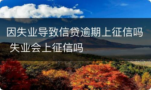 因失业导致信贷逾期上征信吗 失业会上征信吗
