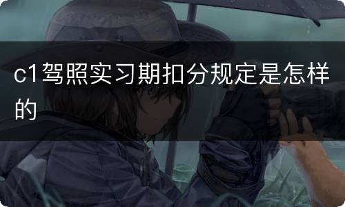 c1驾照实习期扣分规定是怎样的