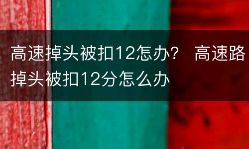 高速掉头被扣12怎办？ 高速路掉头被扣12分怎么办