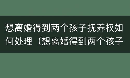 想离婚得到两个孩子抚养权如何处理（想离婚得到两个孩子抚养权如何处理呢）