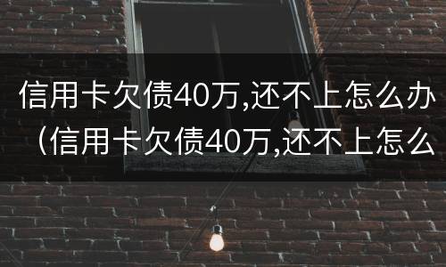 信用卡欠债40万,还不上怎么办（信用卡欠债40万,还不上怎么办?）