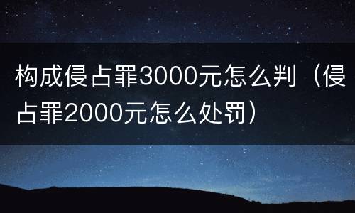 构成侵占罪3000元怎么判（侵占罪2000元怎么处罚）