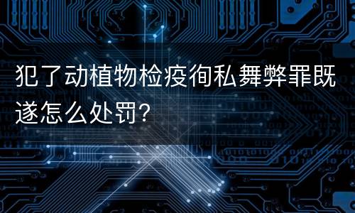犯了动植物检疫徇私舞弊罪既遂怎么处罚？