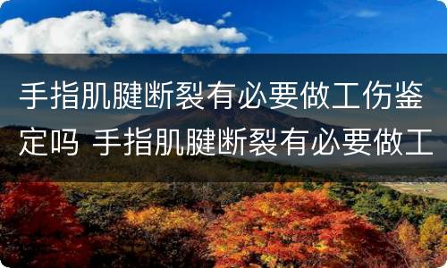 手指肌腱断裂有必要做工伤鉴定吗 手指肌腱断裂有必要做工伤鉴定吗多少钱