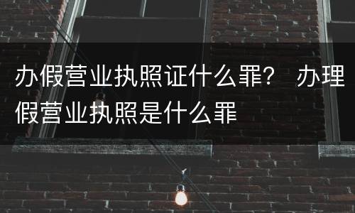 办假营业执照证什么罪？ 办理假营业执照是什么罪