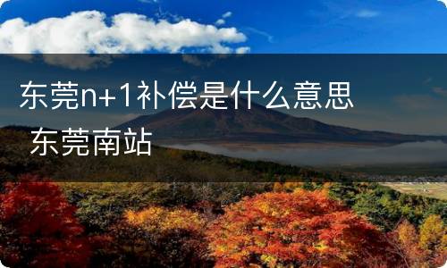 东莞n+1补偿是什么意思 东莞南站